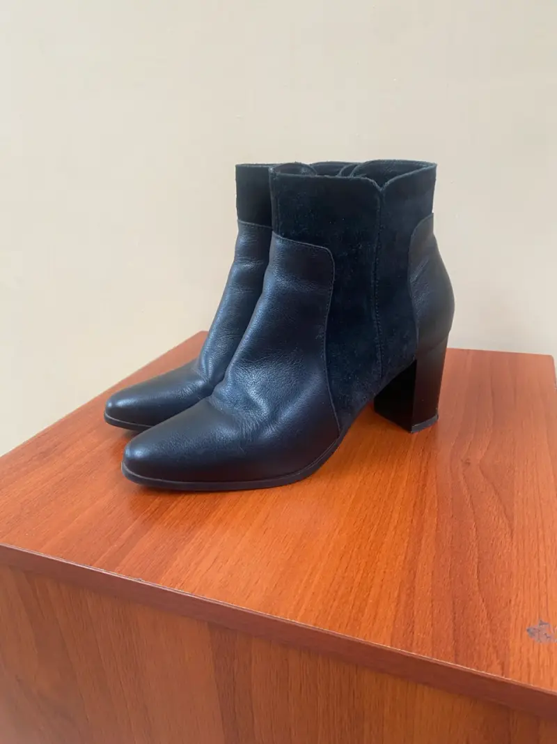 Botines de cuero negro - 1