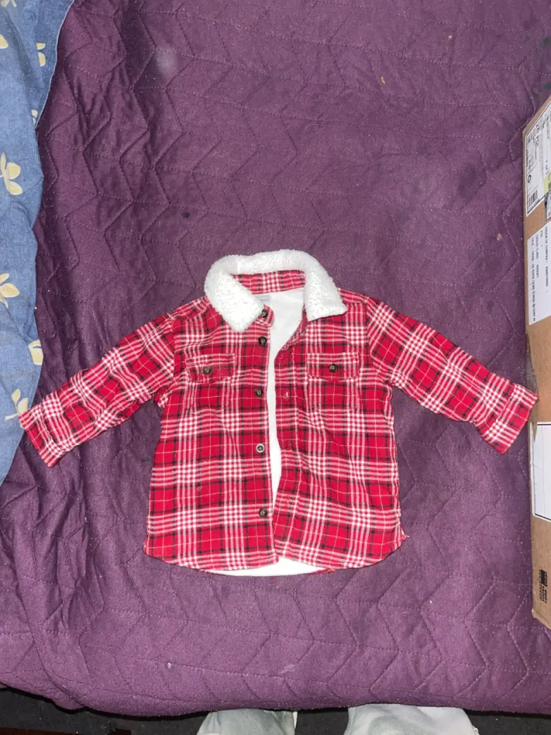 Camisa de lana a cuadros roja - 1