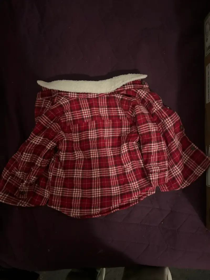 Camisa de lana a cuadros roja - 4