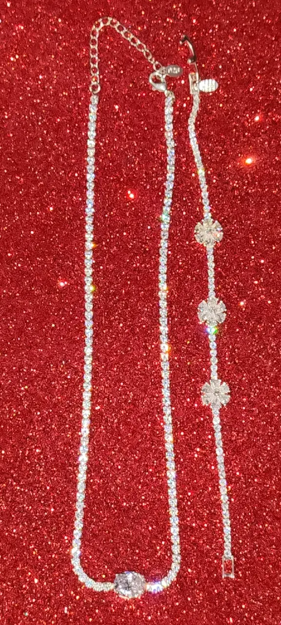 Collar y pulsera brillantes - 1