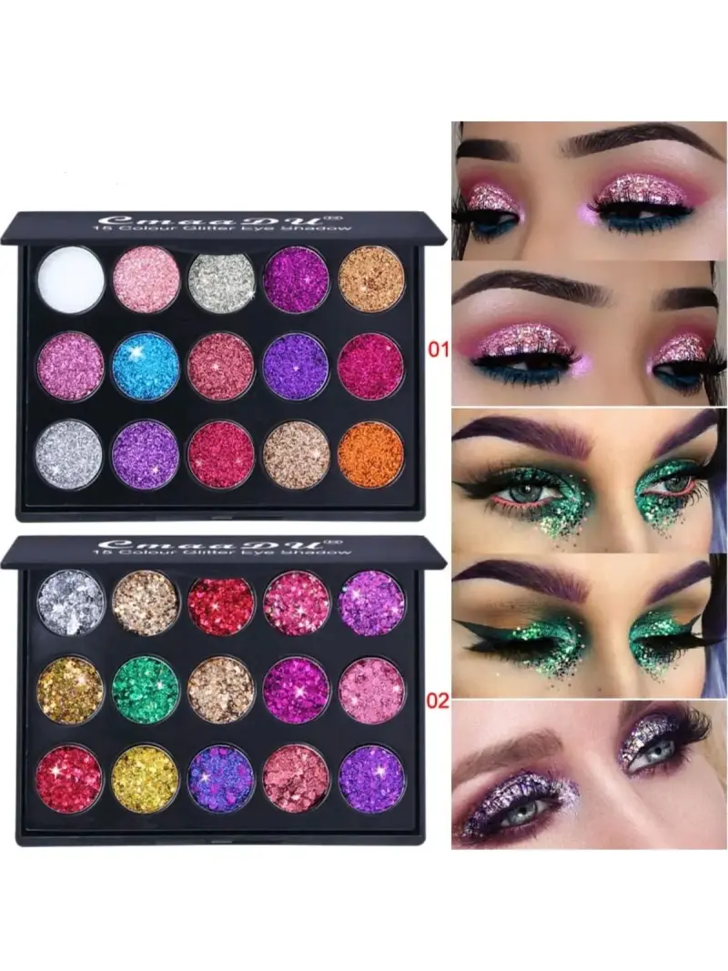 Paleta de sombras glitter 18 colores