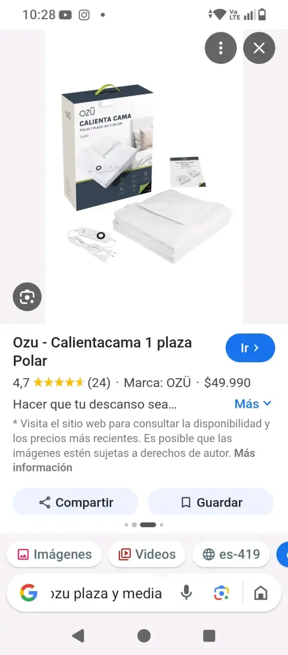 Calientacama OZÜ 1 plaza Polar