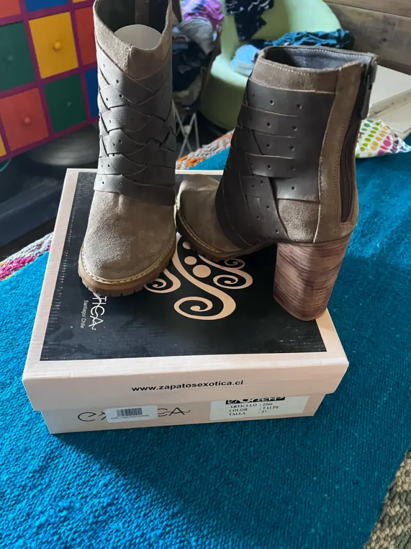 Botines de cuero marrones - 1