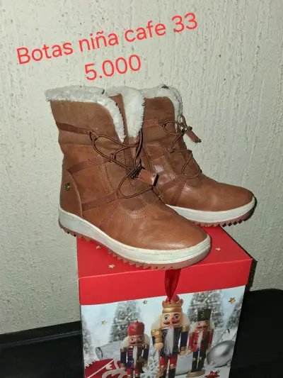 Botas niña café talla 33 - miniatura 1
