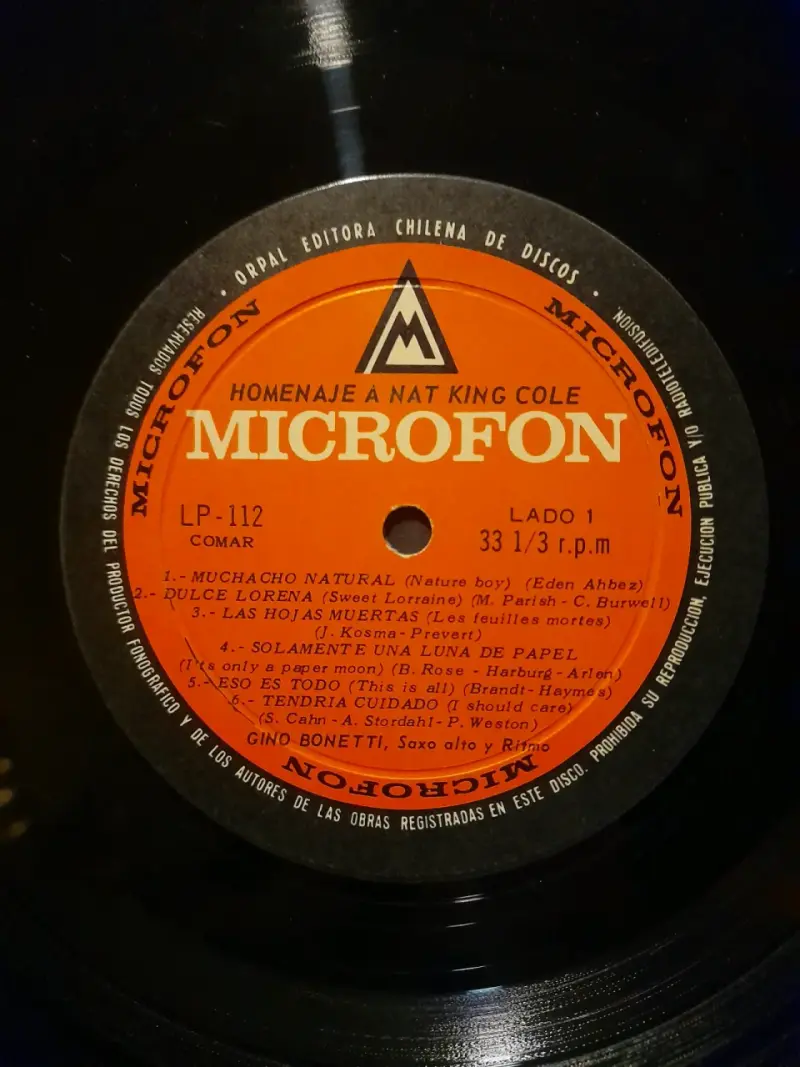 Vinilo homenaje a Nat King Cole ,Gino bonetti - 4