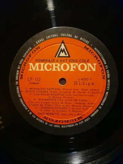 Vinilo homenaje a Nat King Cole ,Gino bonetti - miniatura 4