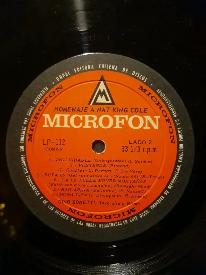 Vinilo homenaje a Nat King Cole ,Gino bonetti - 5