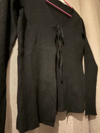 Cardigan negro de punto - miniatura 1