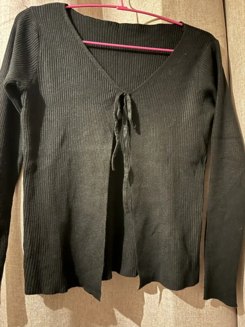 Cardigan negro de punto - 2