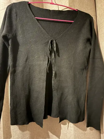 Cardigan negro de punto - miniatura 2