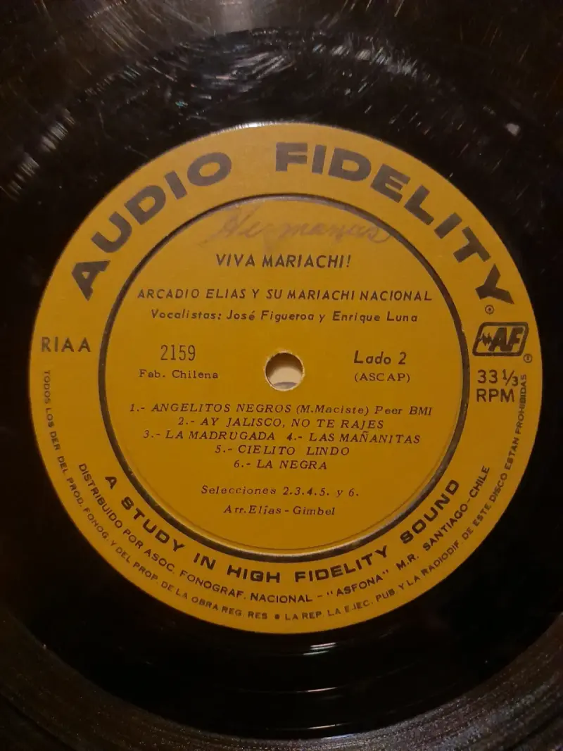 Vinilo 'Viva Mariachi' arcadio elias - 4