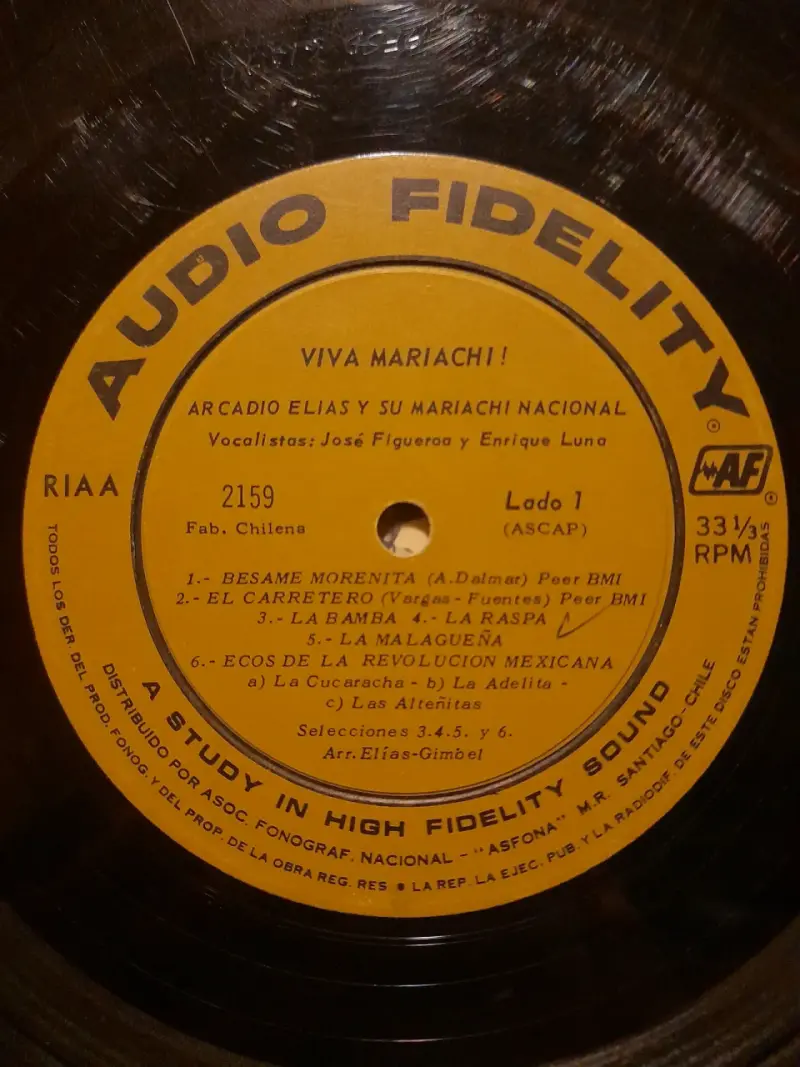 Vinilo 'Viva Mariachi' arcadio elias - 5