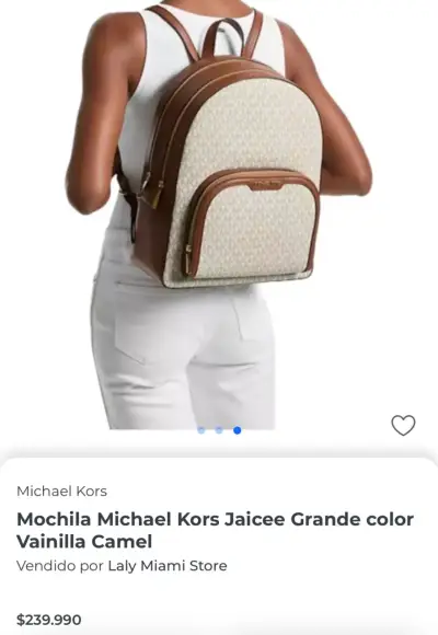 Mochila Michael Kors Vainilla Camel - miniatura 1