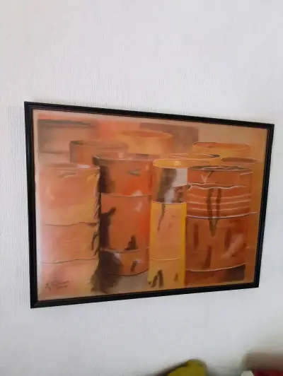 Cuadro abstracto en marco negro - miniatura 1