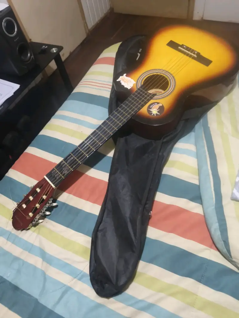 Guitarra acústica con funda - 2