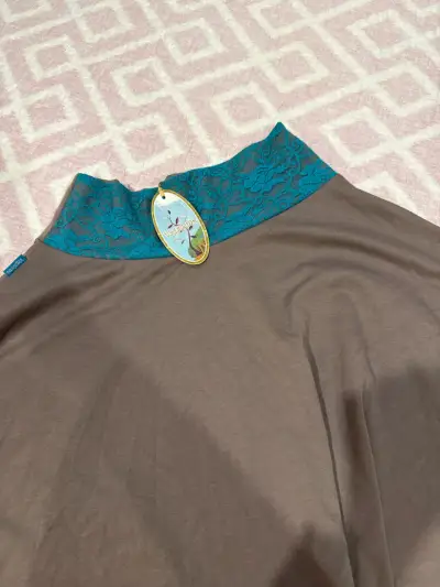 Vestido estampado con encaje azul - miniatura 3
