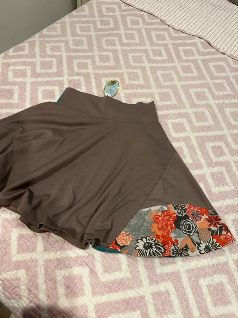 Vestido estampado con encaje azul - 4