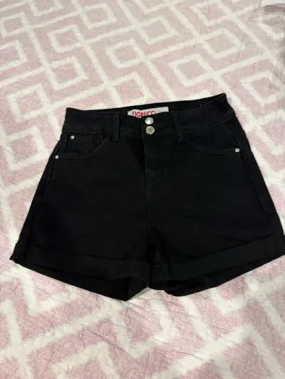 Shorts negros de mezclilla - miniatura 1
