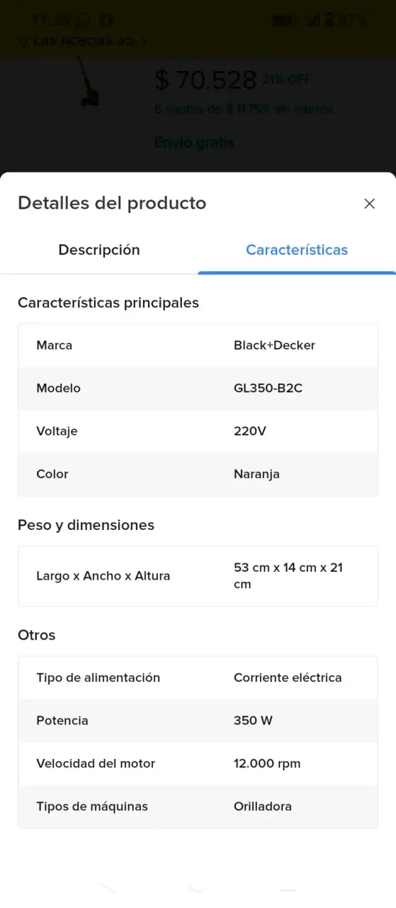 Orilladora de pasto Black+Decker - 2