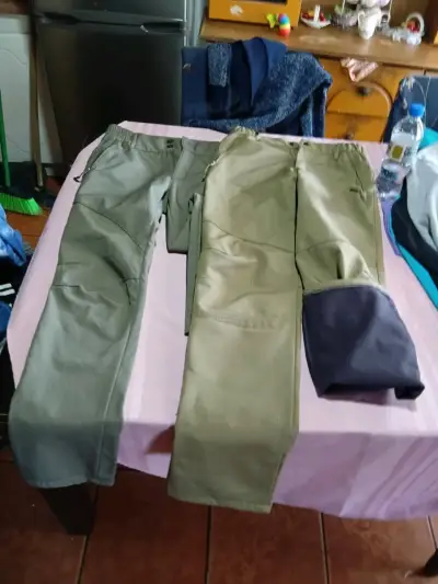 Pantalones outdoor verde y gris - miniatura 1