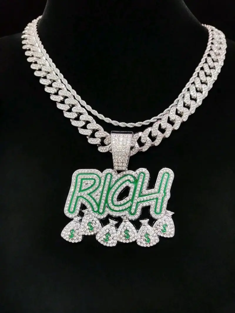 Collar de plata con colgante brillante - 2