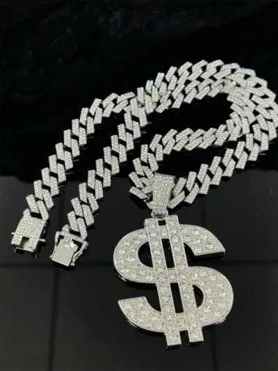 Collar de plata con colgante brillante - miniatura 4