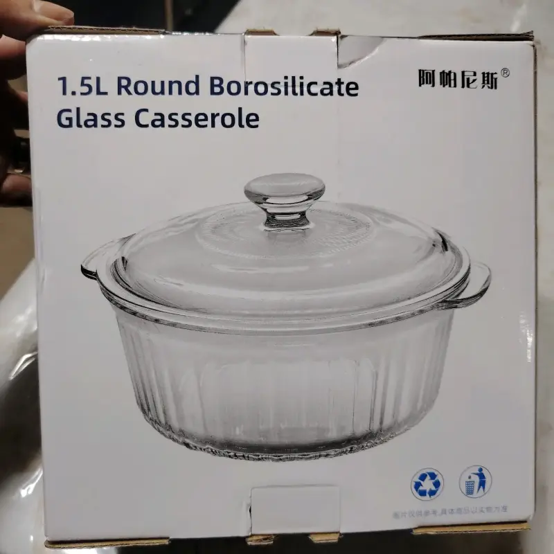 Cacerola de vidrio borosilicato 1.5L - 3