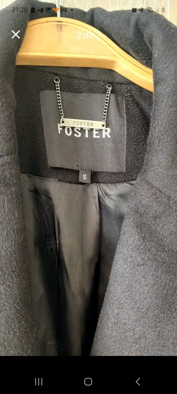 Abrigo negro Foster talla S