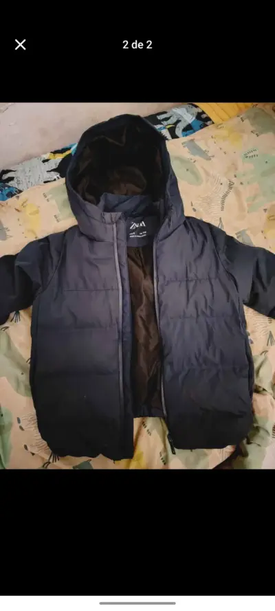 Parka infantil azul y amarilla - miniatura 3