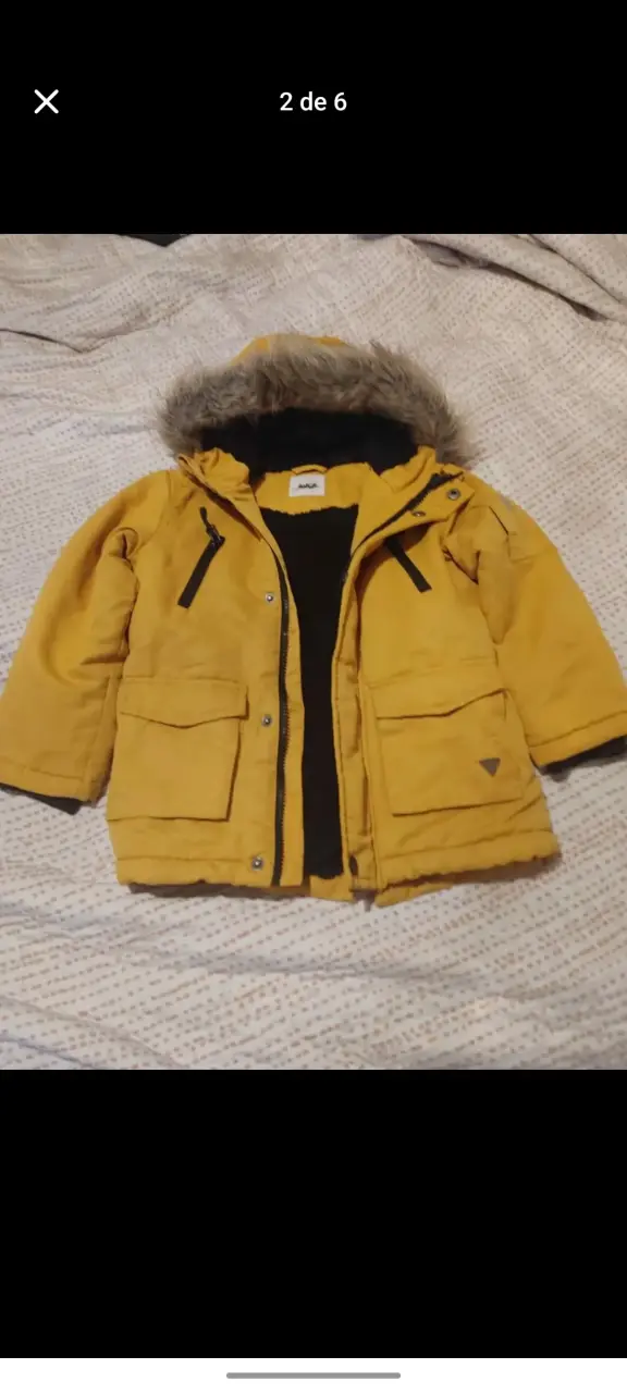 Parka infantil azul y amarilla - 5