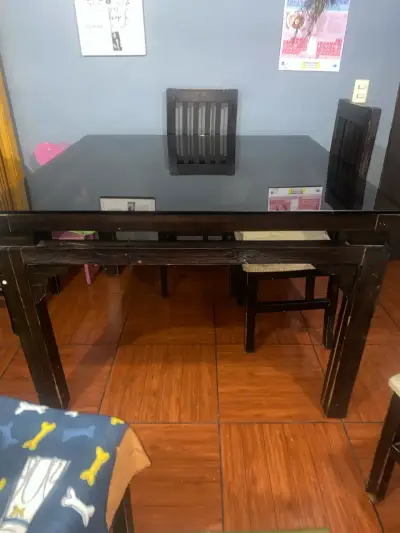 Mesa comedor de vidrio con sillas - miniatura 5