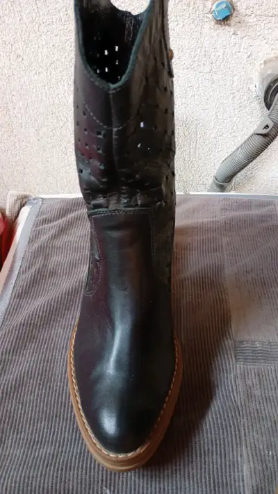 Botín vaquero cuero negro - miniatura 11