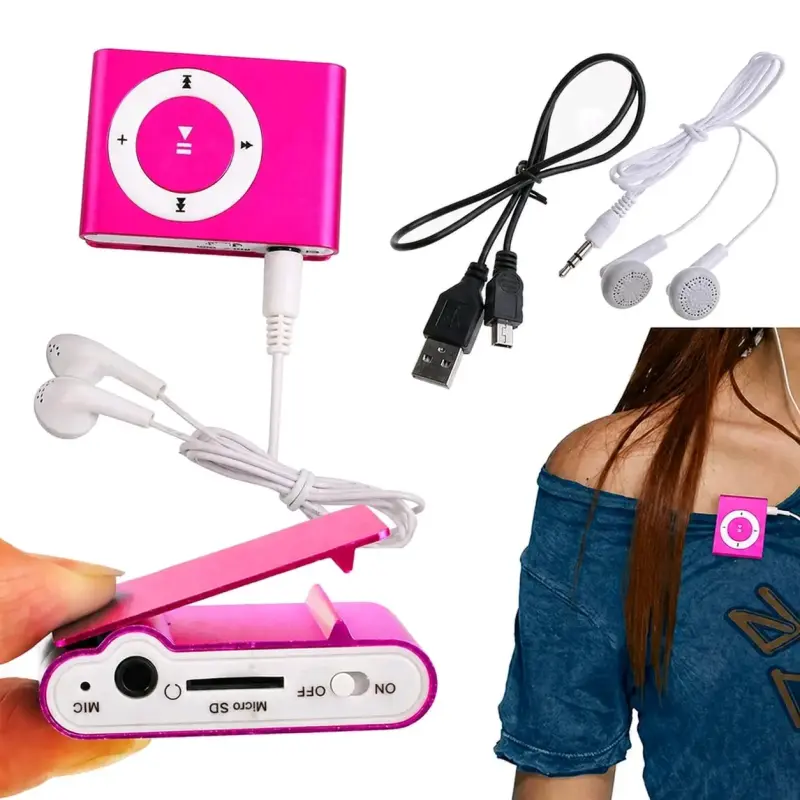 Reproductor MP3 clip rosa - 3