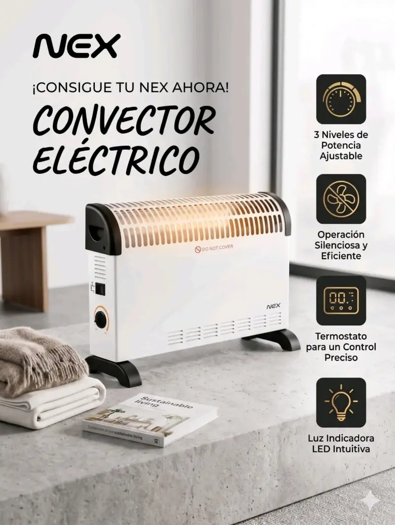 Convector eléctrico NEX blanco