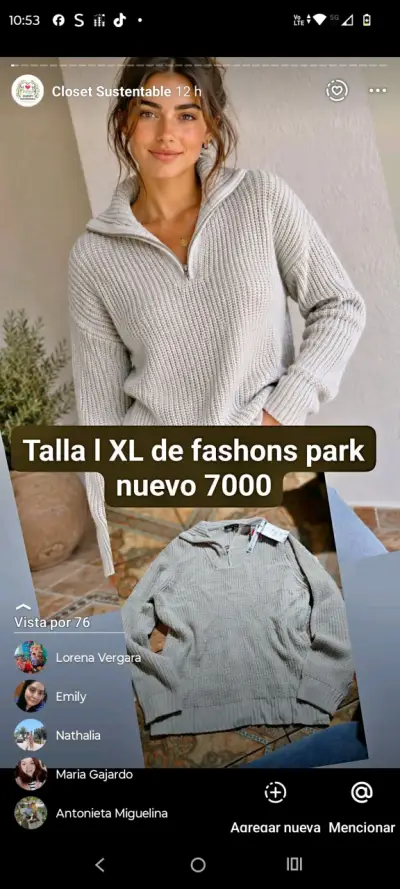 Polera gris con detalles leopardo - miniatura 4