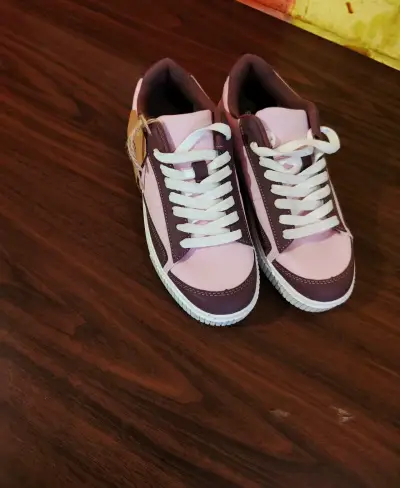 Zapatillas bicolor rosa y marrón - miniatura 1