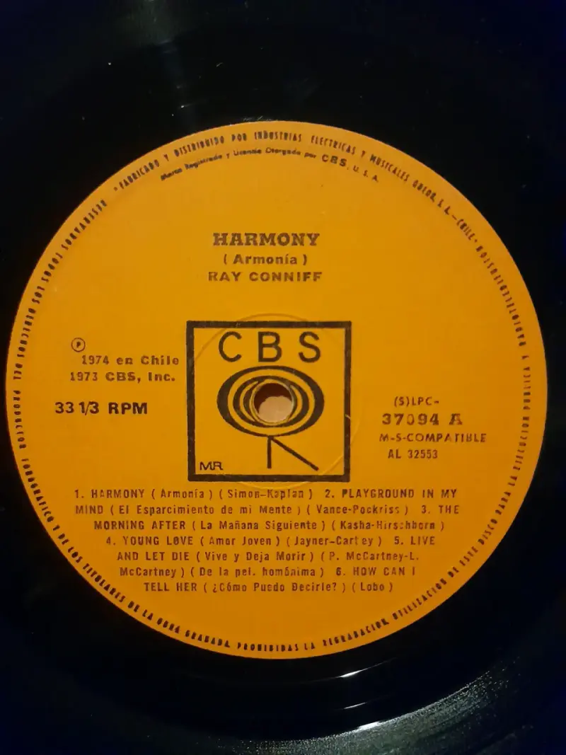 vinilo Ray Conniff - Armonía - 4