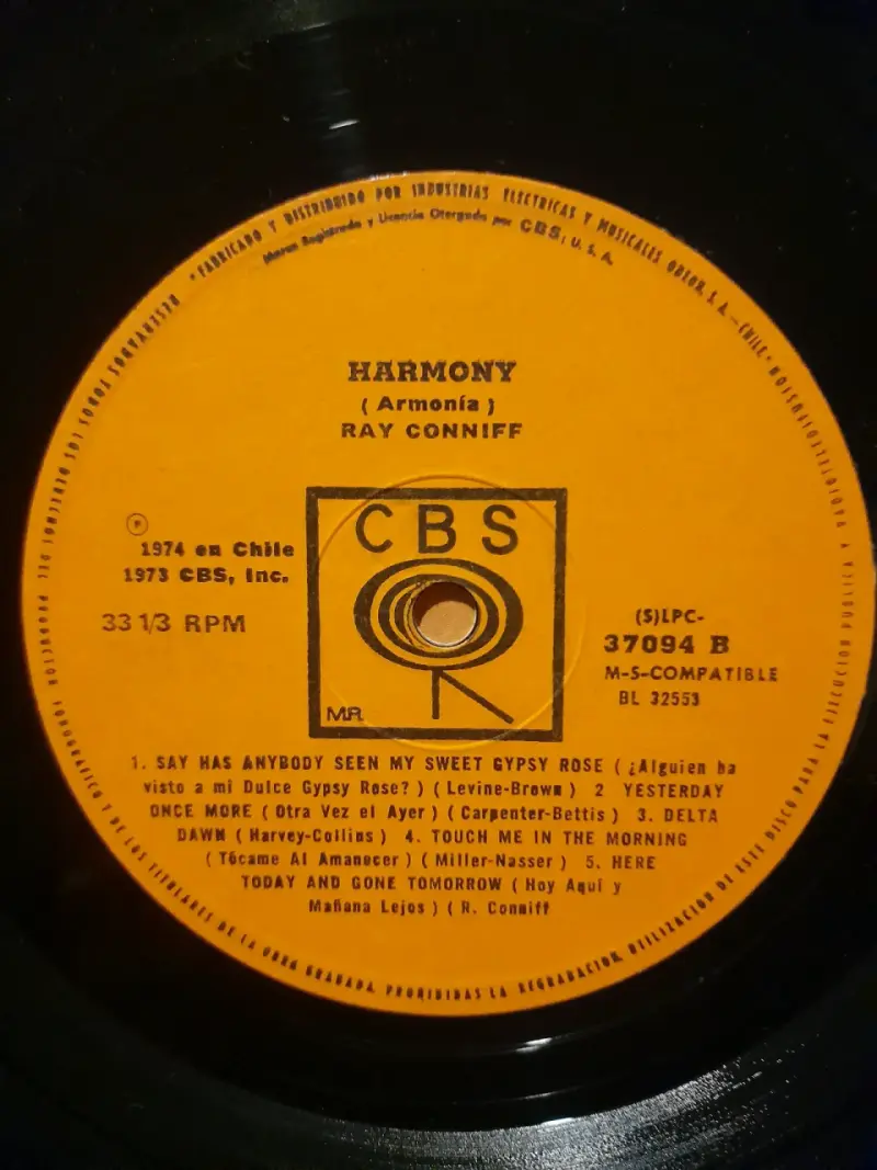 vinilo Ray Conniff - Armonía - 5