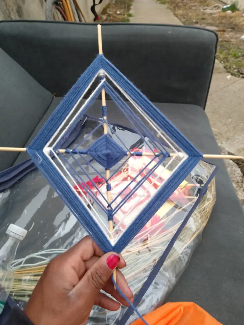 Ojo de Dios decorativo azul - 5