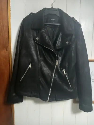 Chaqueta negra de cuero Liola - miniatura 1