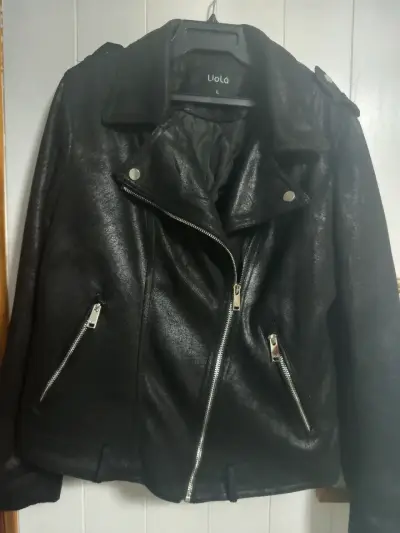 Chaqueta negra de cuero Liola - miniatura 3