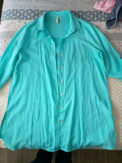 Camisa turquesa de mujer - miniatura 1