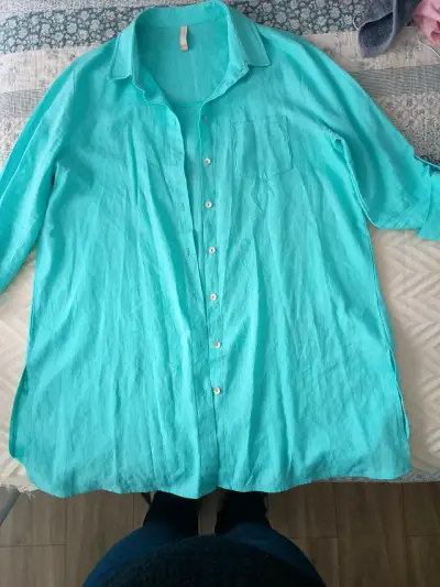 Camisa turquesa de mujer - miniatura 2