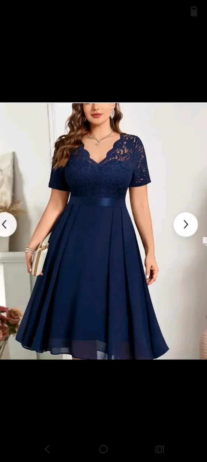 Vestido azul encaje elegante