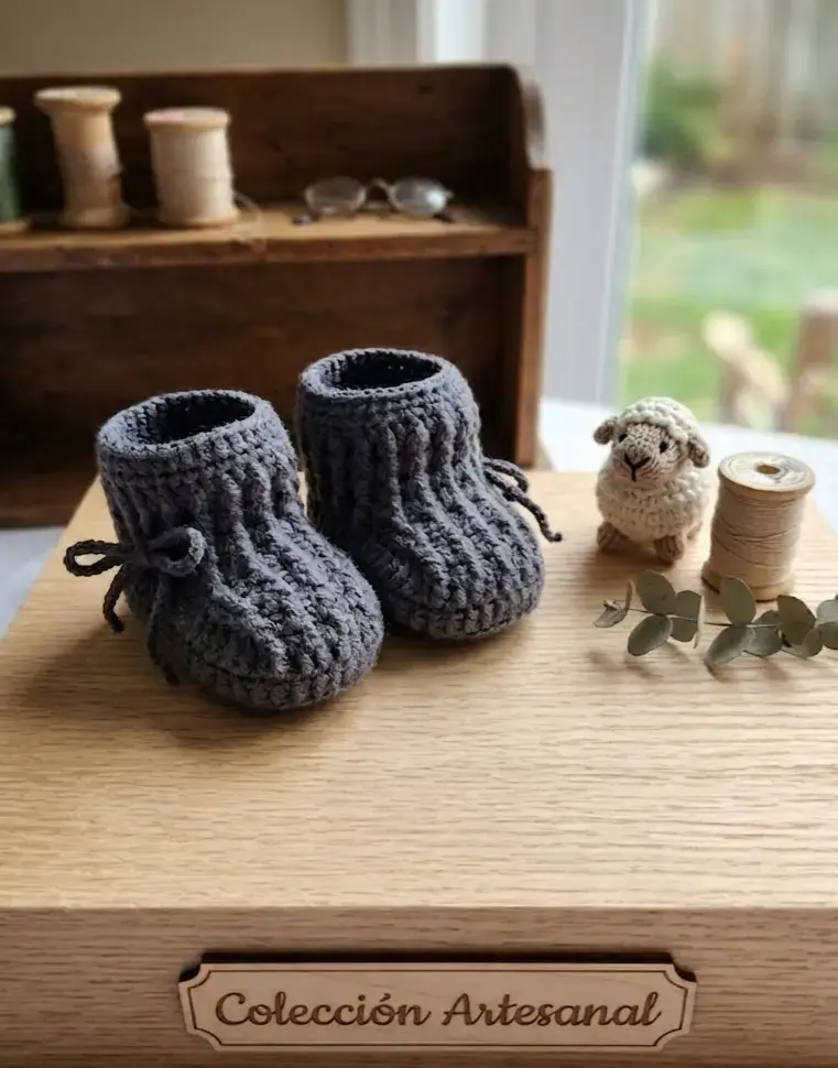 Botines de bebé tejidos a mano - 2