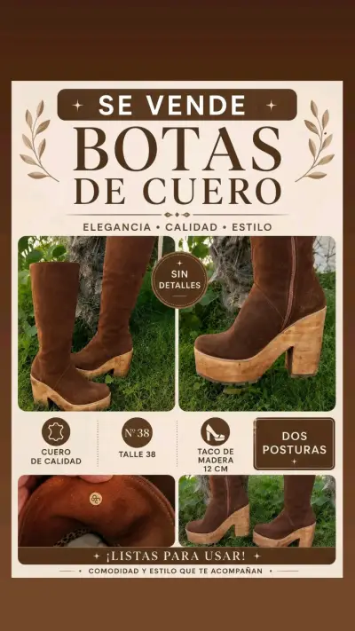 Botas de cuero marrón - miniatura 1
