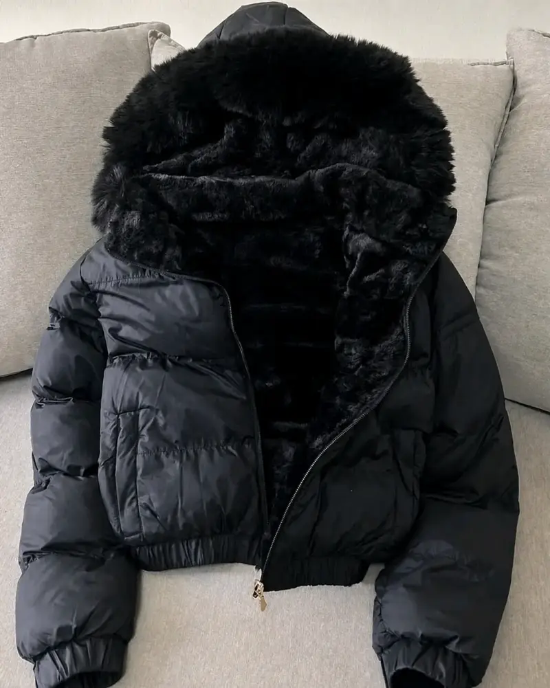 Chaqueta negra de peluche - 2