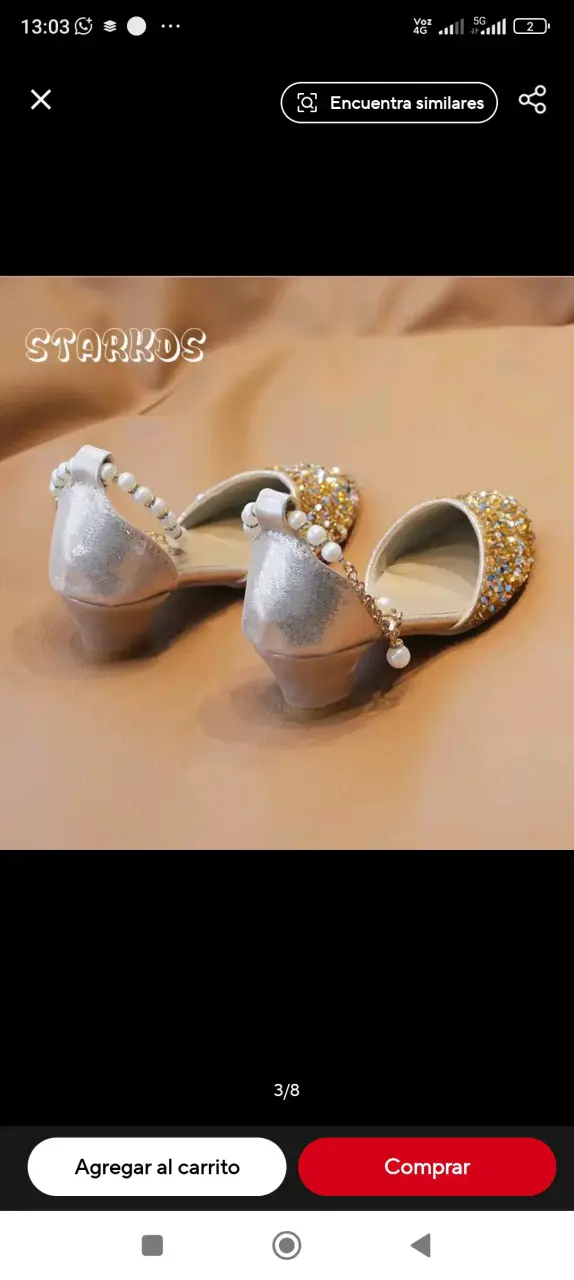 Zapatos de niña con brillantes y perlas - 4