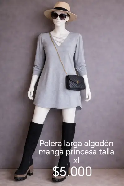 Blusón cuadrillé azul XL - miniatura 2