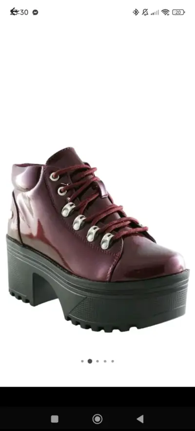 Botines burdeos con plataforma - miniatura 1